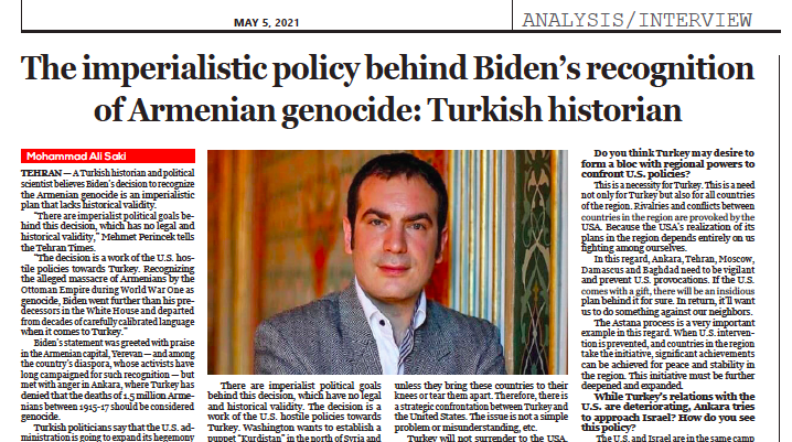 “The imperialistic policy behind Biden’s recognition of Armenian genocide: Turkish historian”